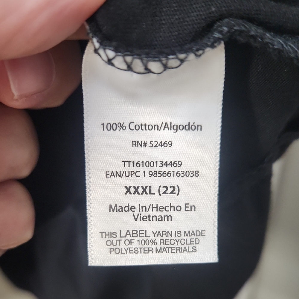 Time and Tru Black Tiered Cotton Dress 3X - Picture 3 of 5